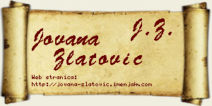 Jovana Zlatović vizit kartica